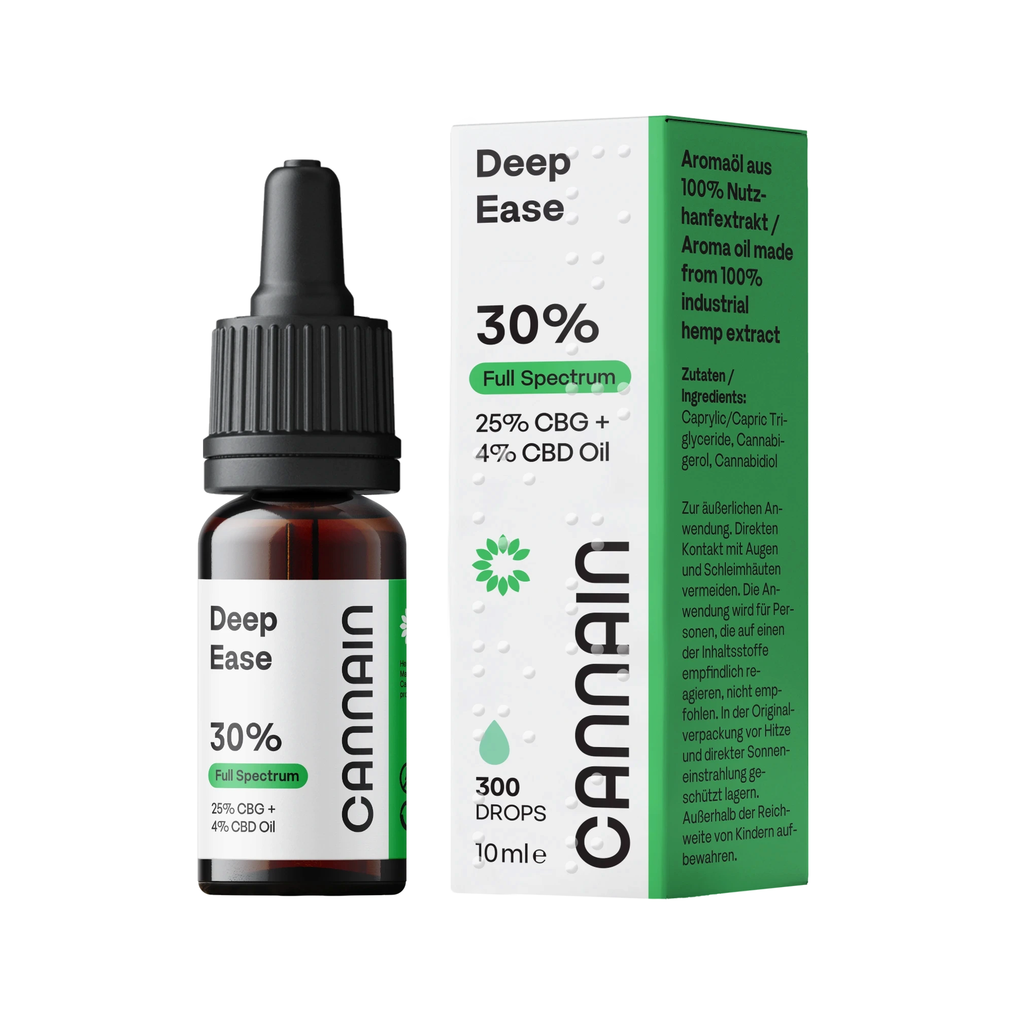 Cannain Deep Ease 30% Full Spectrum Öl – CBG 25% CBD 4%